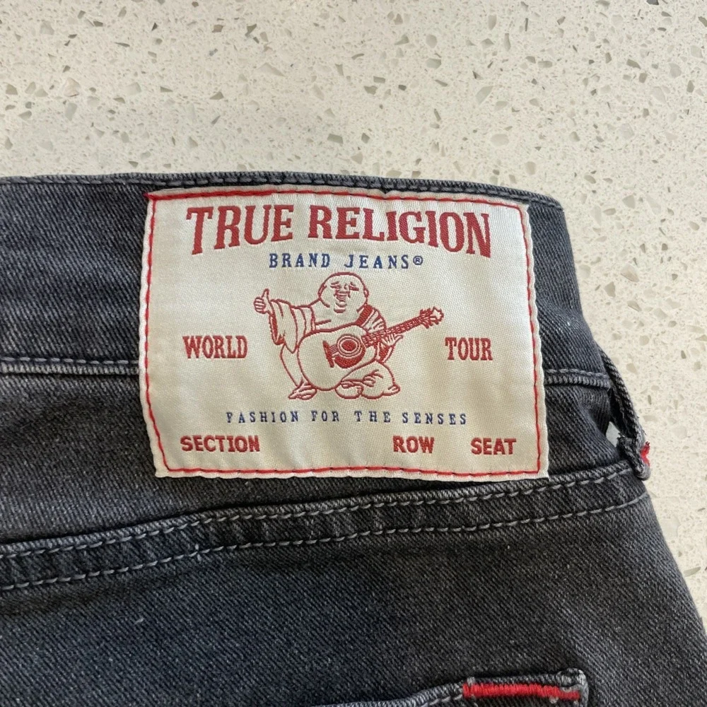 NWT True Religion Jeans Ricky Mens Sz 30x34 No Flap SN Relaxed Straight Black
